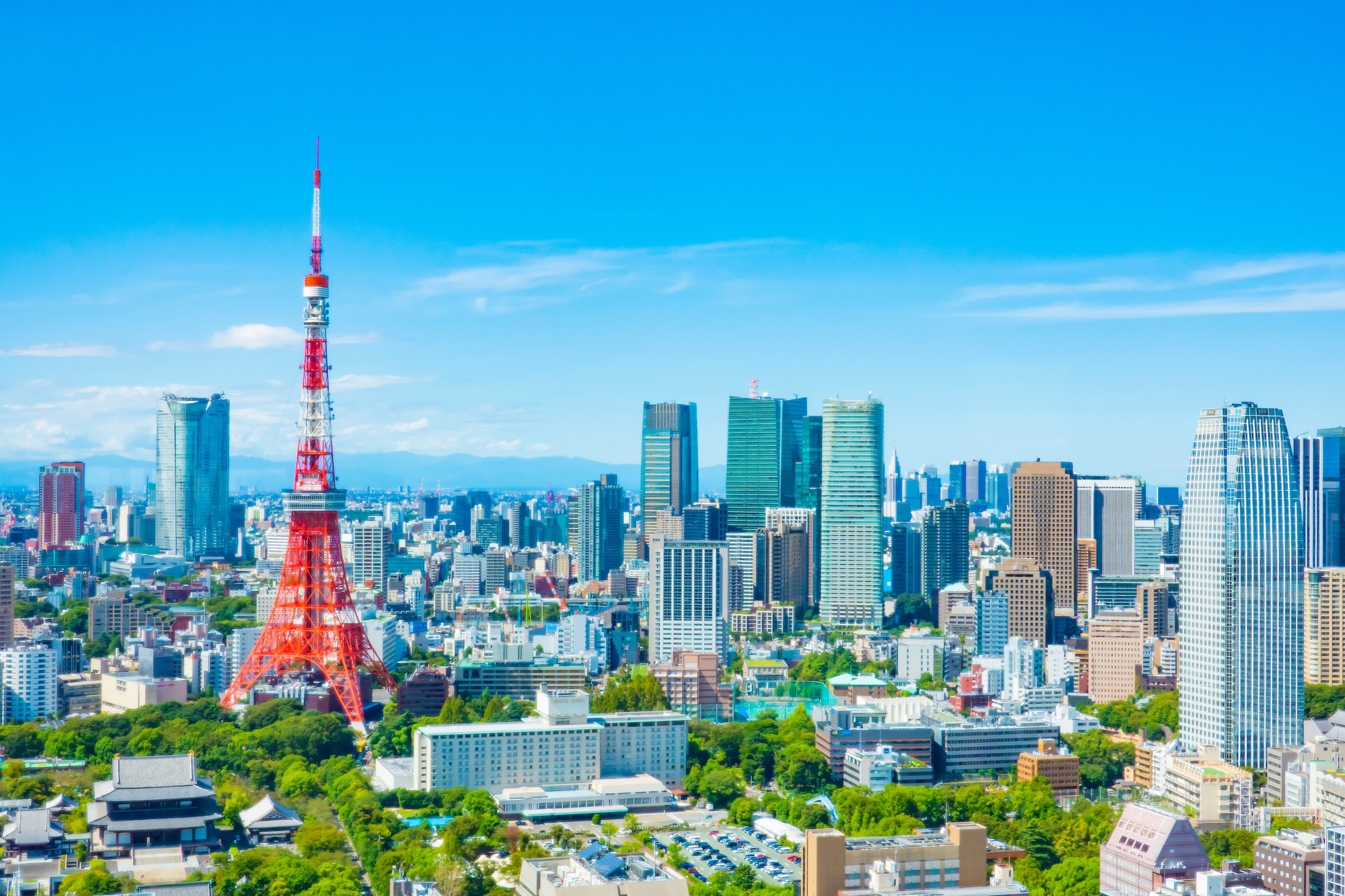 東京都心の風景と東京タワー