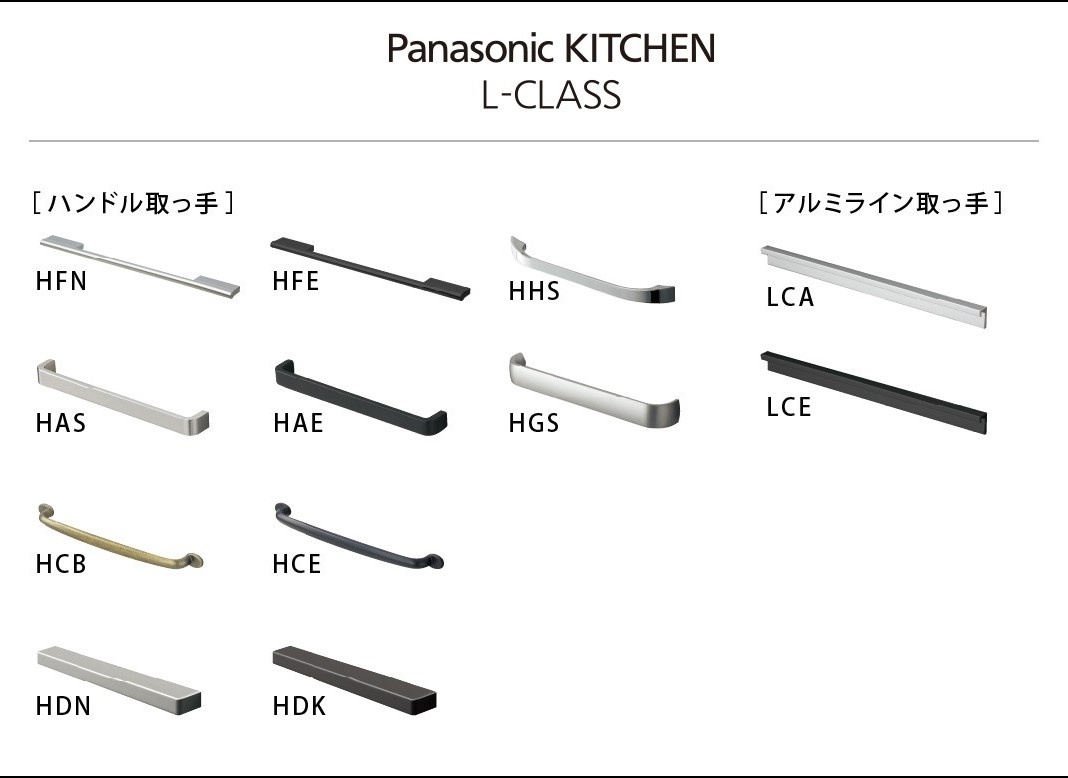 パナソニックのLクラスキッチンに使える取手の一覧